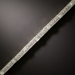 Art Deco Engraved Diamond Line Bracelet by Allsopp & Allsopp
