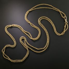 アンティーク　C型　チェンペンダント　　　　　（10インチ） victorian-32-inch-gold-chain-