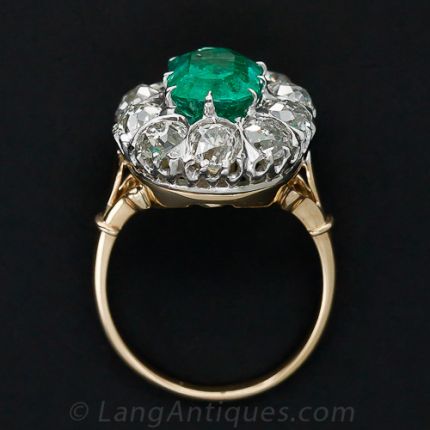 2.75 Carat Emerald and 2.25 Carat Diamond Ring