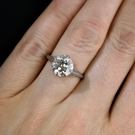 2.93 Carat Vintage Style Diamond Engagement Ring