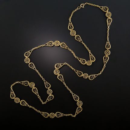 Antique French Fancy Link Chain Necklace
