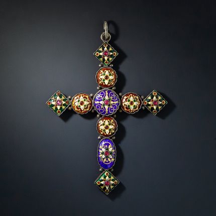 Antique French Renaissance Revival Cross Pendant