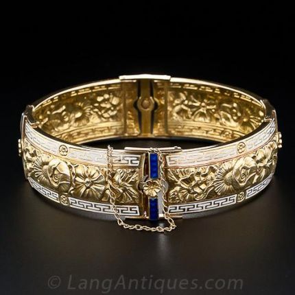 Antique Gold Enamel Bracelet