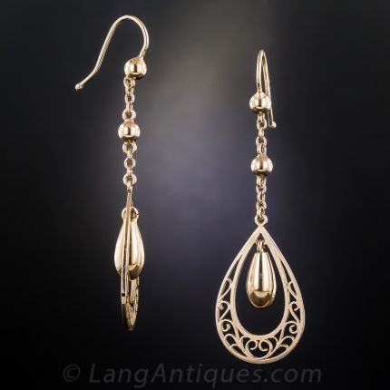 Antique Rose Gold Dangle Earrings