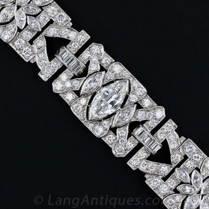 Art Deco Marquise Diamond Set Bracelet