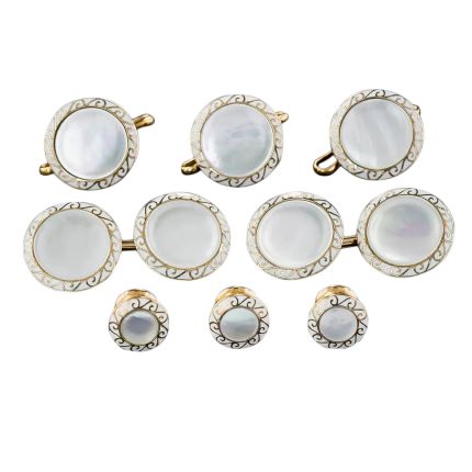 Art Deco Mother-of-Pearl 8-Piece Dress Set by J.E. Caldwell