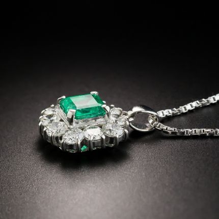 Emerald Platinum Diamond Drop