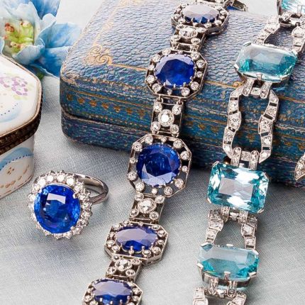 French Belle Epoque No-Heat Ceylon Sapphire and Diamond Bracelet