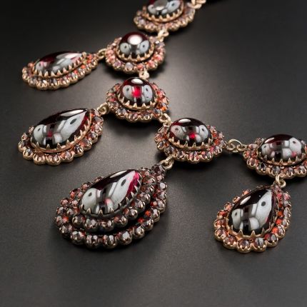 Large Bohemian Style Garnet Necklace