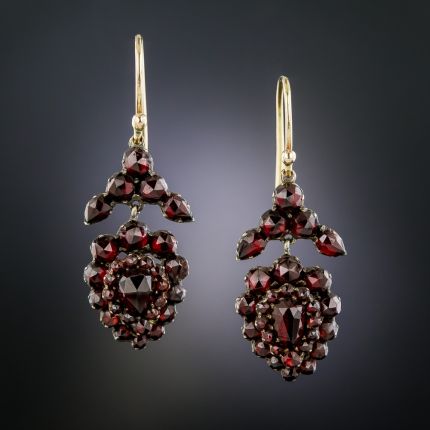 Victorian Bohemian Garnet Drop Earrings