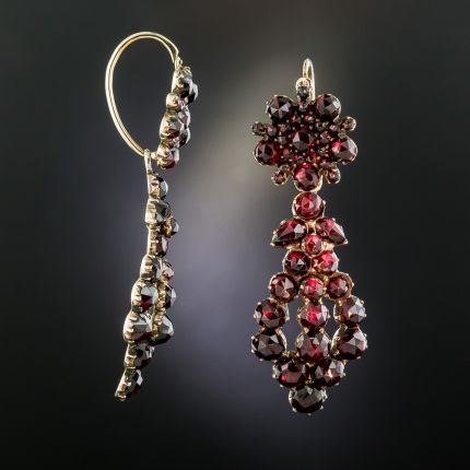 Victorian Bohemian Garnet Earrings