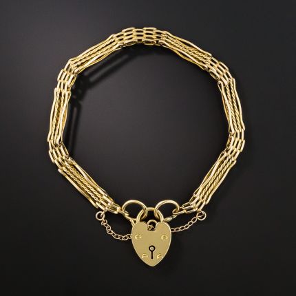 Victorian Bracelet with Heart Lock