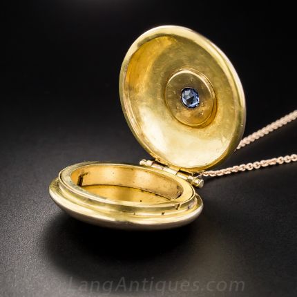Victorian Sapphire And Diamond Round Locket