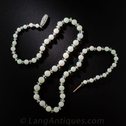 Vintage Opal Bead Necklace
