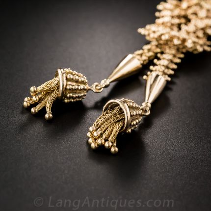 Vintage Rose Gold Tassel Necklace.