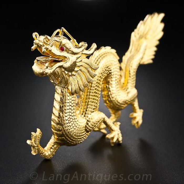 22 Karat Gold Chinese Dragon
