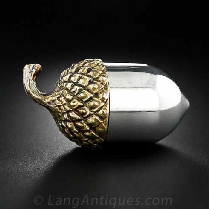 Tiffany & Co. Silver Acorn Pill Box