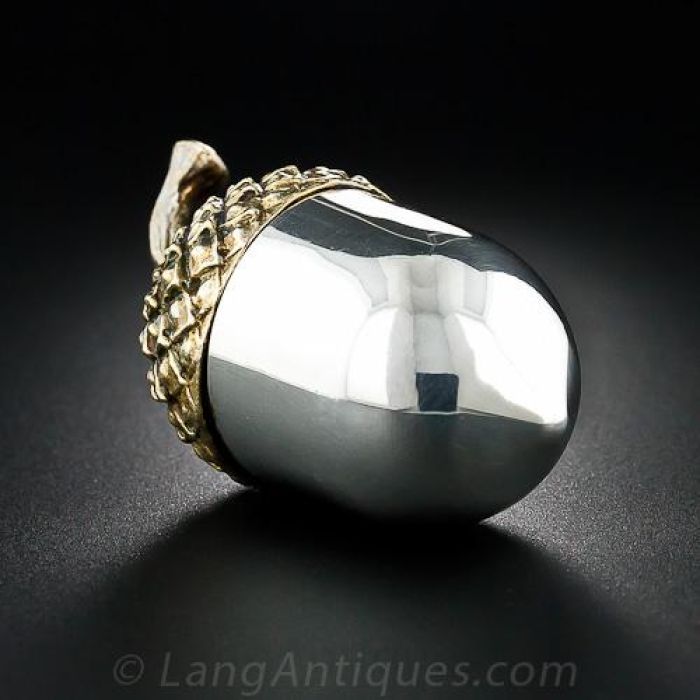 Tiffany & Co. Silver Acorn Pill Box