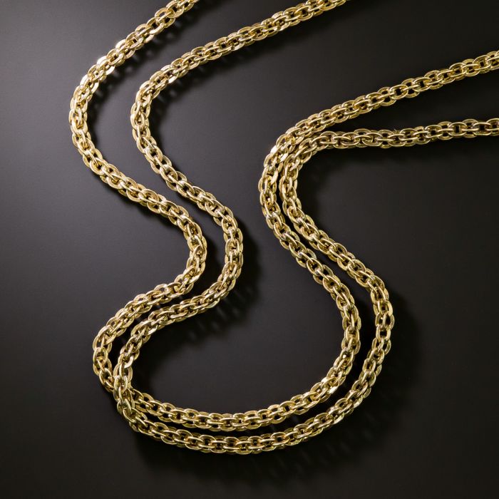 アンティーク　C型　チェンペンダント　　　　　（10インチ） Victorian 32-Inch Gold Chain Necklace