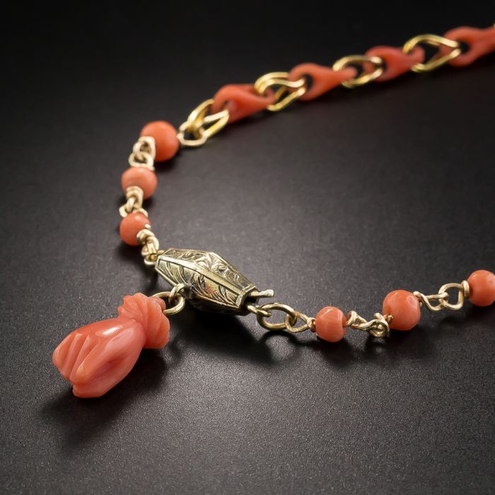Victorian Coral Link Necklace