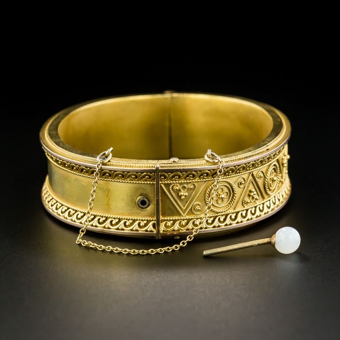 Victorian Etruscan Revival Bangle Bracelet