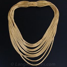 Vintage 14KT Gold Multi Strand shops Necklace