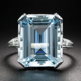 Vintage aquamarine rings discount