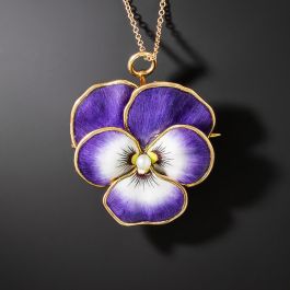 1970’s made in Norway　pansy pendant 1970's made in Norway pansy pendant 1970's made in Norway pansy