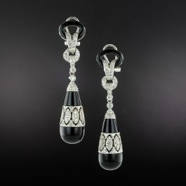 アクセサリー art deco style silver925 onyx earring art-deco-style-onyx-and-