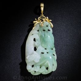 Popular Natural Jade Pendant Hand-carving 100% vintage