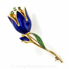Enameled Tulip Brooch