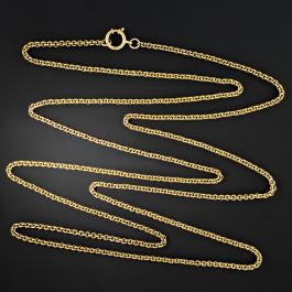 アクセサリー Victoria long necklace yellow gold 65 English Victorian Cable Chain Necklace, 65 Inches