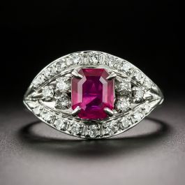 Ruby　inomata リング① Estate 1.23 Carat No-Heat Burmese Ruby and Diamond Ring - GIA