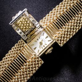 Girard Perregaux Vintage Gold and Diamond Covered Bracelet Watch display picture 1