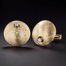 Boutons De Manchette Swank Atomic - Vintage, Ovale, Planétaire, Ton Or | Occasion