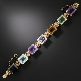 MIRACLE　1970s’ multicolor　stone bracelet retro-multi-gemstone-