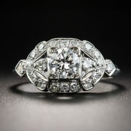 Vintage .58 Carat Diamond Palladium Engagement Ring by Loretz & Benoit