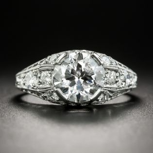 Art Deco 1.74 Carat Diamond Engagement Ring - GIA E VS1 - 8