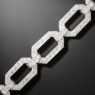  Art Deco Octagonal Diamond Link Bracelet - 3