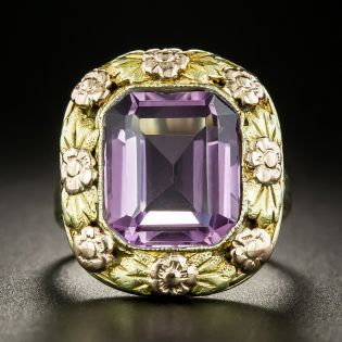 Arts & Crafts Amethyst Two-Tone Ring - 2