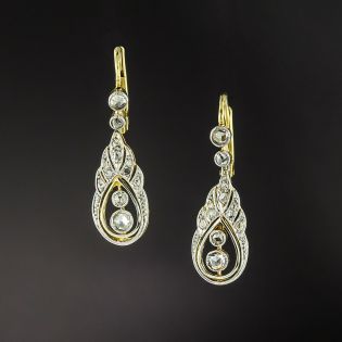 Edwardian Diamond Dangle Earrings - 3