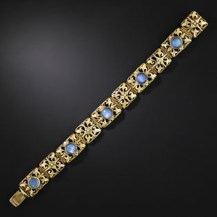Moonstone Fleur-de-Lys Link Bracelet, Circa 1900 - 2