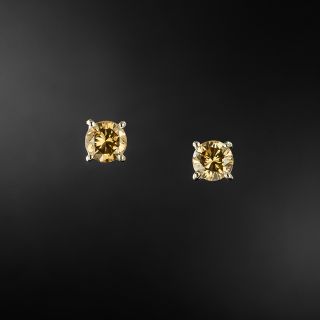 1.35 Carat Cognac Diamond Stud Earrings - 3