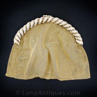 10.00 Carats Diamond and Gold Mesh Purse - 1