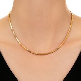 18K Brick Link Chain by Cartier
