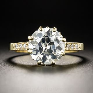 2.64 Carat European-Cut Solitaire Engagement Ring - GIA L SI1 - 2
