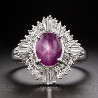 2.93 Carat Star Ruby and Diamond Halo Ring - 3