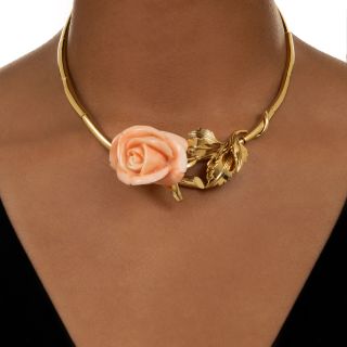 Aldo Cipullo Coral Rose Necklace