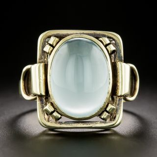 Antique Aquamarine Cabochon Ring, Germany - 3