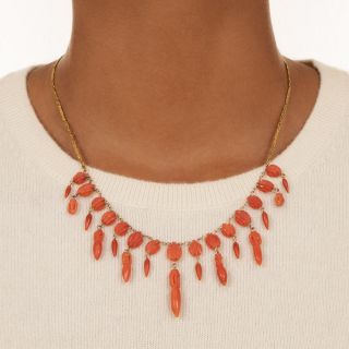 Antique Coral Amphora Necklace 